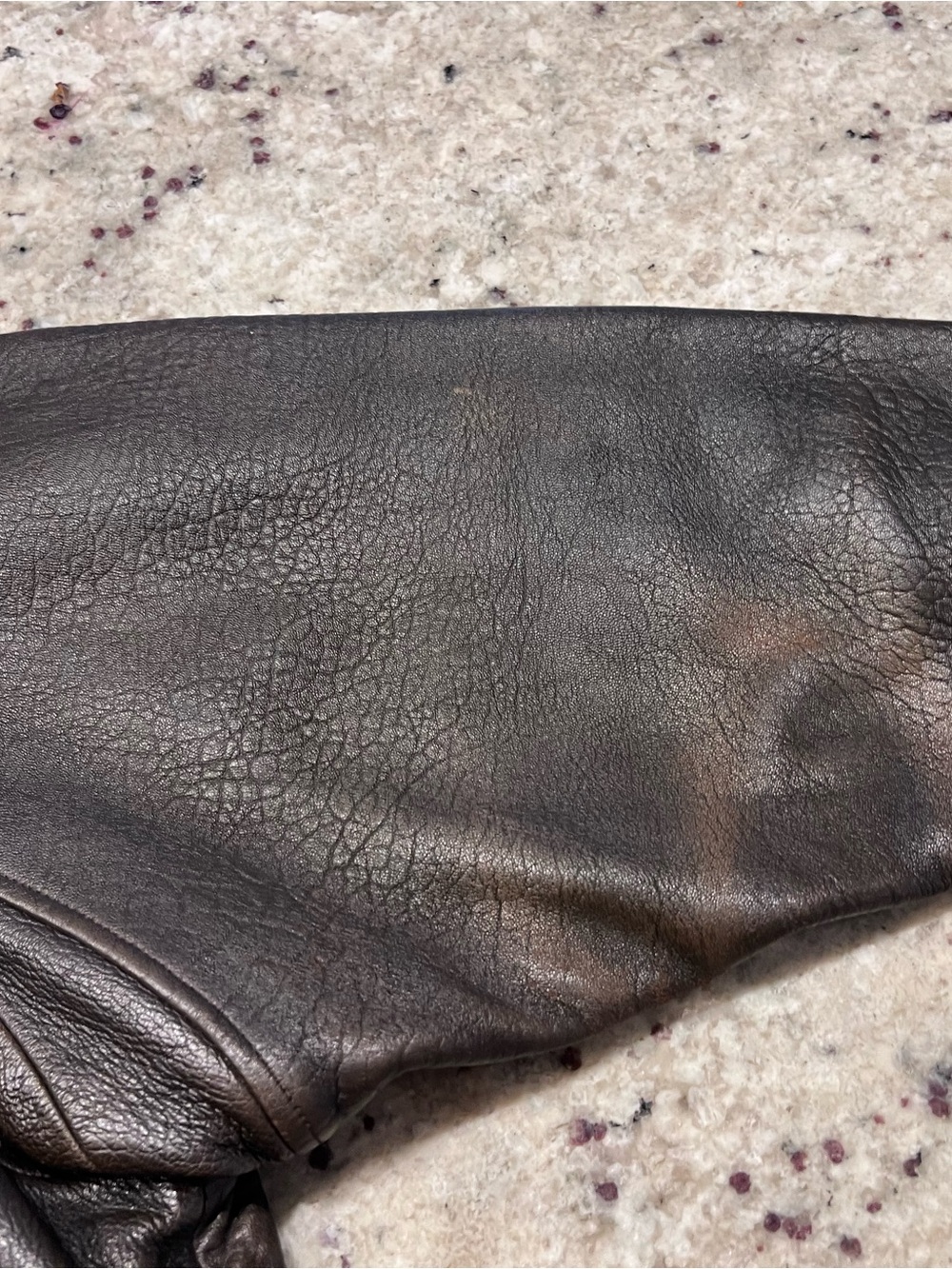 Avirex Brown Leather Bomber Jacket With Front Zip View 5
